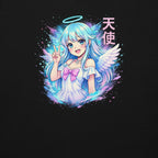 Detailansicht des Nebura Angel Girl Neon Anime Motivs mit leuchtenden Farben