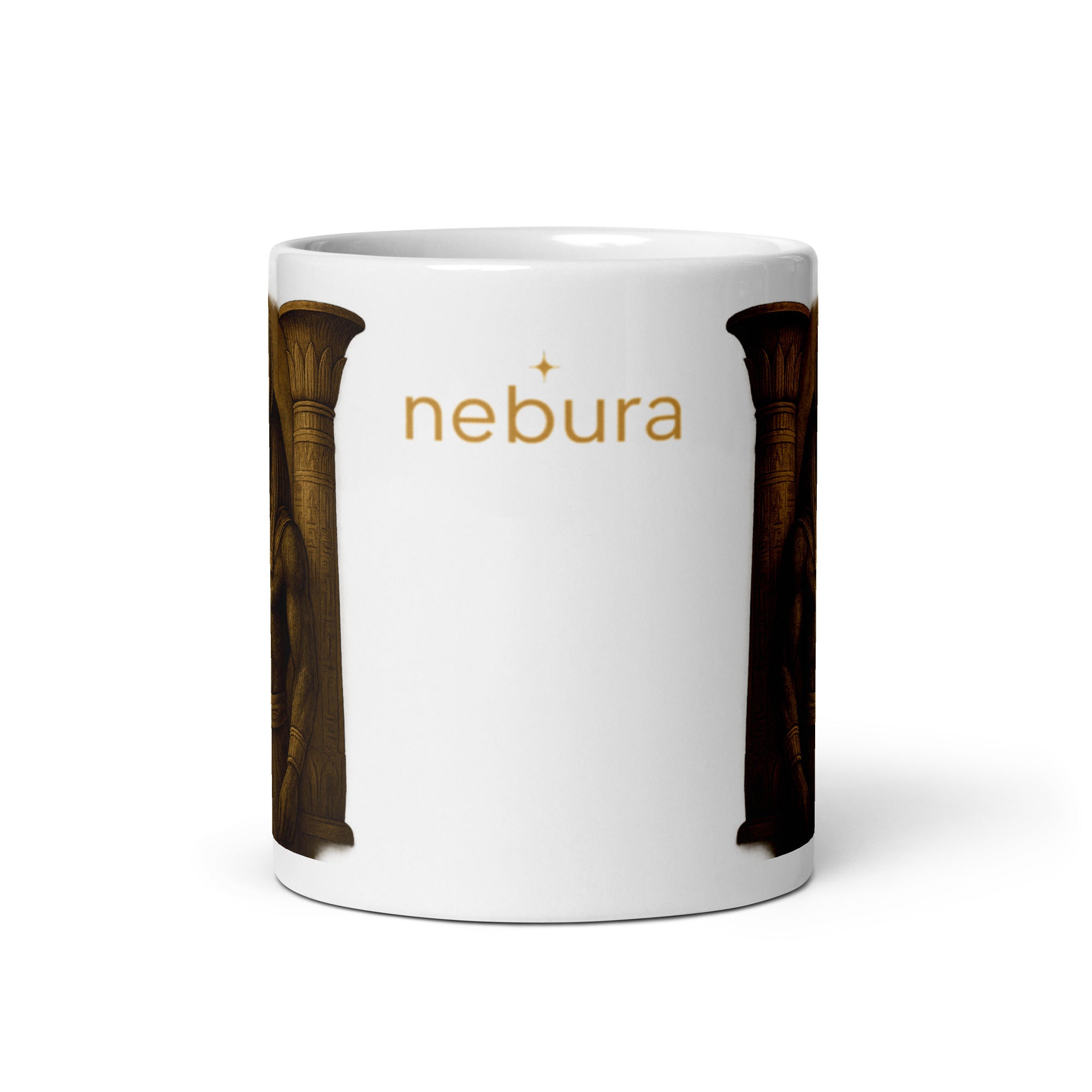 Nebura Anubis Tasse – Frontansicht mit  Anubis Motiv
