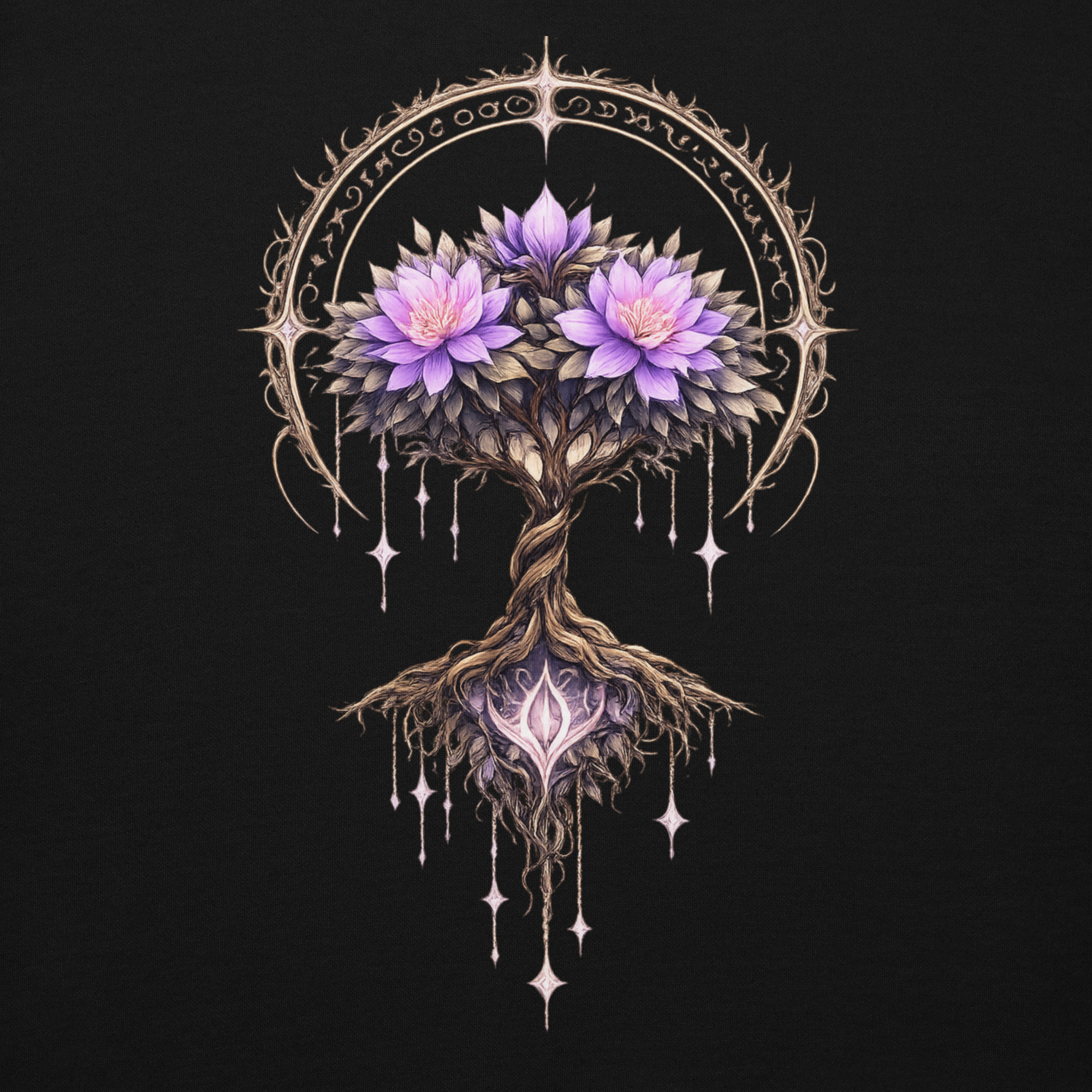 Detailansicht vom Nebura Lumina Arbor Design - mystischem Baum des Lichts Fantasy Stil