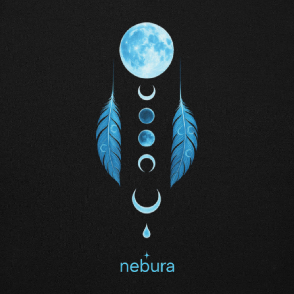 Detailansicht des Nebura Designs „Lunar Dreamcatcher“ mit Mond- und Traumfänger-Motiv