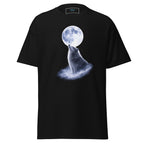 Schwarzes Nebura Shirt - Lunar Wolf im Mytischen Stil und leuchtendem Mond