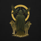 Detailansicht des Nebura Designs „Schleier des Nordens“ mit nordisch-mystischem Wächtermotiv