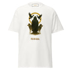 Nebura Schleier des Nordens T-Shirt in Weiß – nordisches Wächter-Motiv mit Odin, Wölfen und Raben als Symbol für Wachsamkeit, Schutz und innere Stärke.