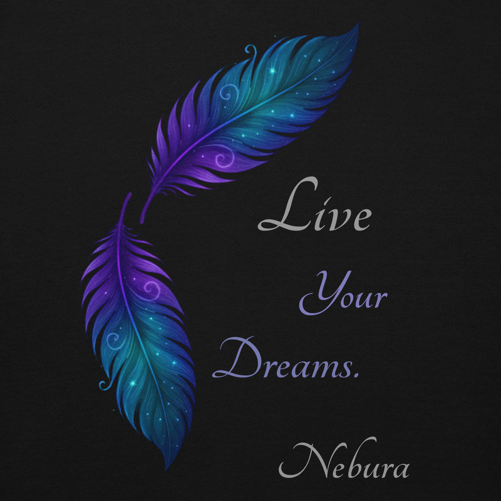 Detailansicht des Nebura Designs „Traumfeder“ mit spirituellem Feder-Motiv