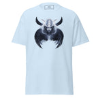 Nebura Triple Goddess T-Shirt hellblau mit mystischem Mondgöttin-Motiv und Flügeln auf der Vorderseite