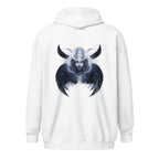 Triple Goddess Zip Hoodie mit dreifachem Mondsymbol auf weißem Hoodie